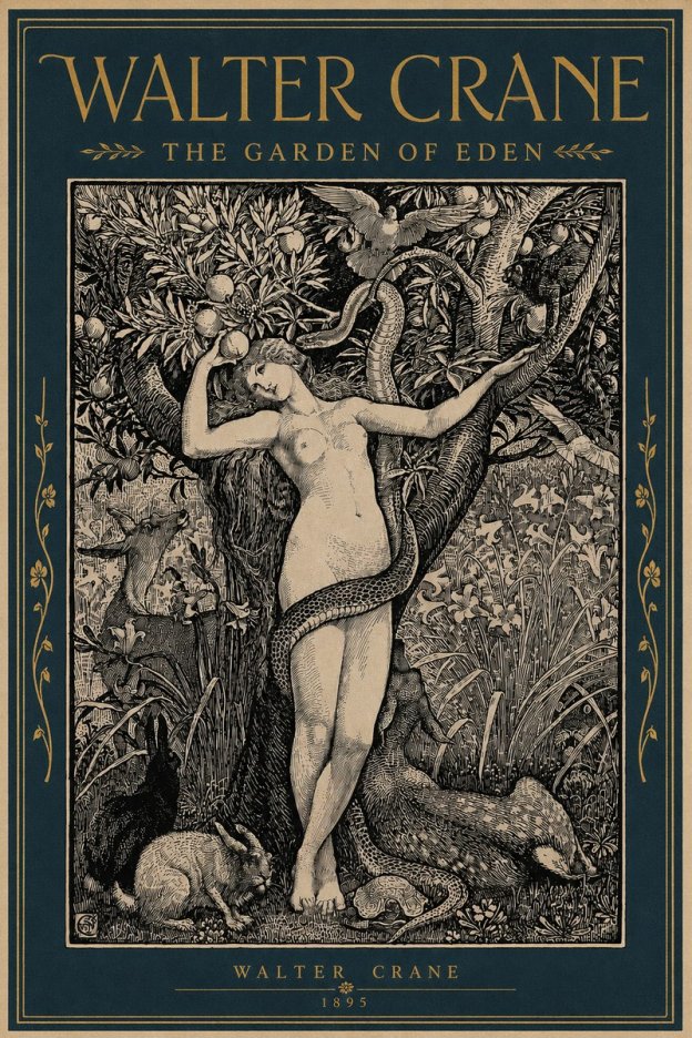 Walter Crane The Garden of Eden No4 - Juliste