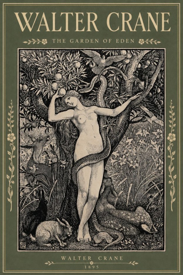 Walter Crane The Garden of Eden No5 - Juliste