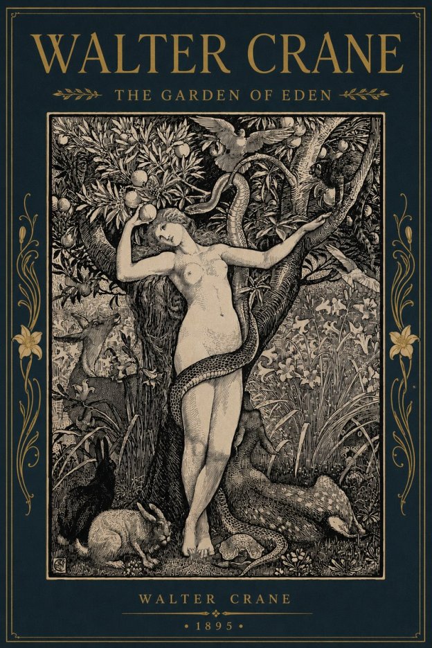 Walter Crane The Garden of Eden No6 - Juliste