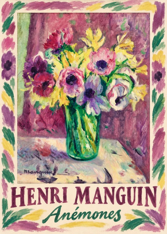 Henri Manguin Anémones No1 - Juliste