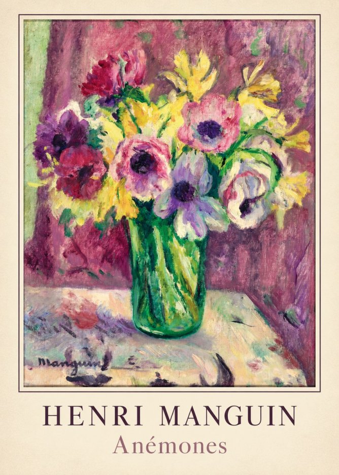Henri Manguin Anémones No2 - Juliste