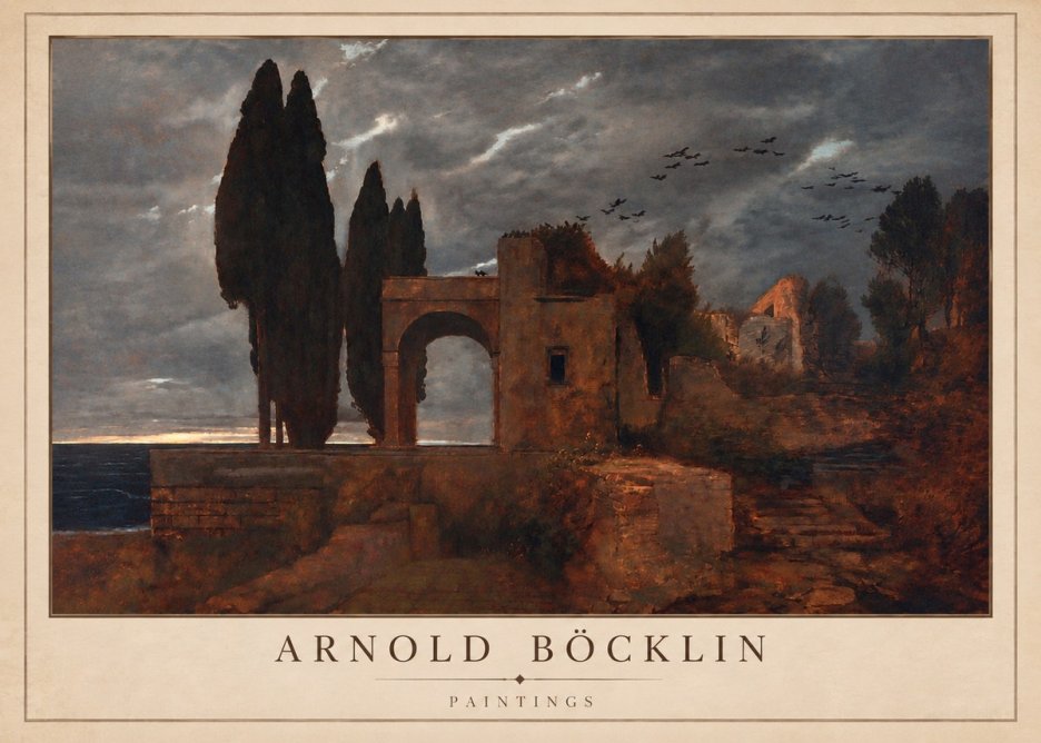 Arnold Böcklin Villa by the Sea I No3 - Juliste
