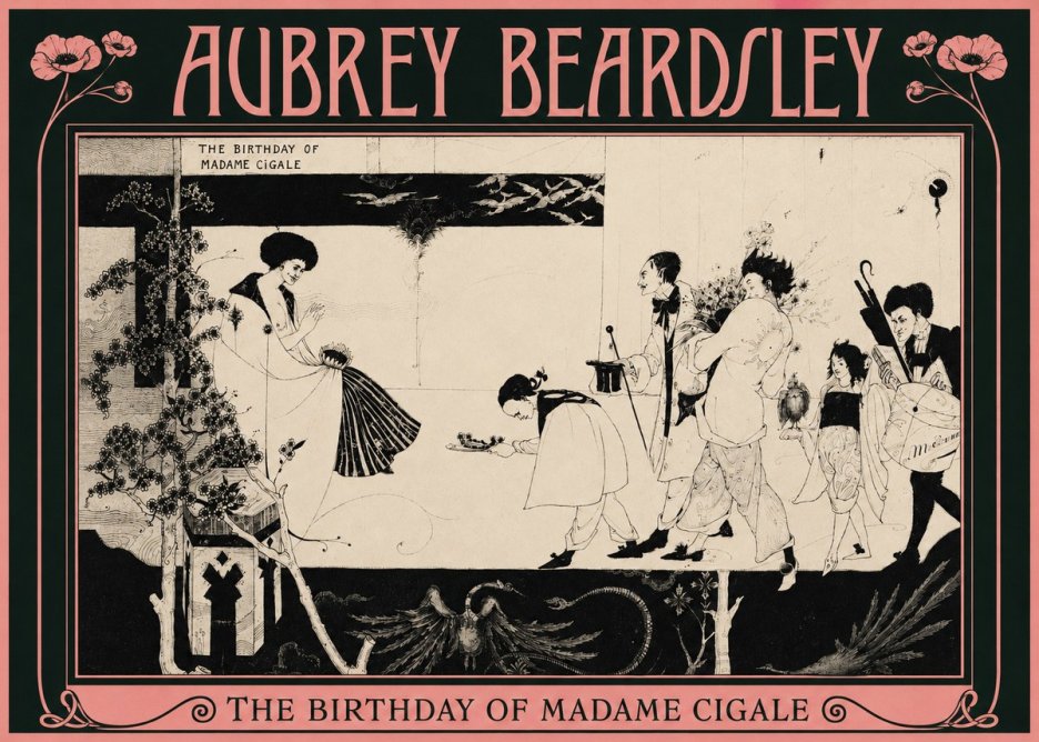Aubrey Beardsley The Birthday of Madame Cigale No2 - Juliste