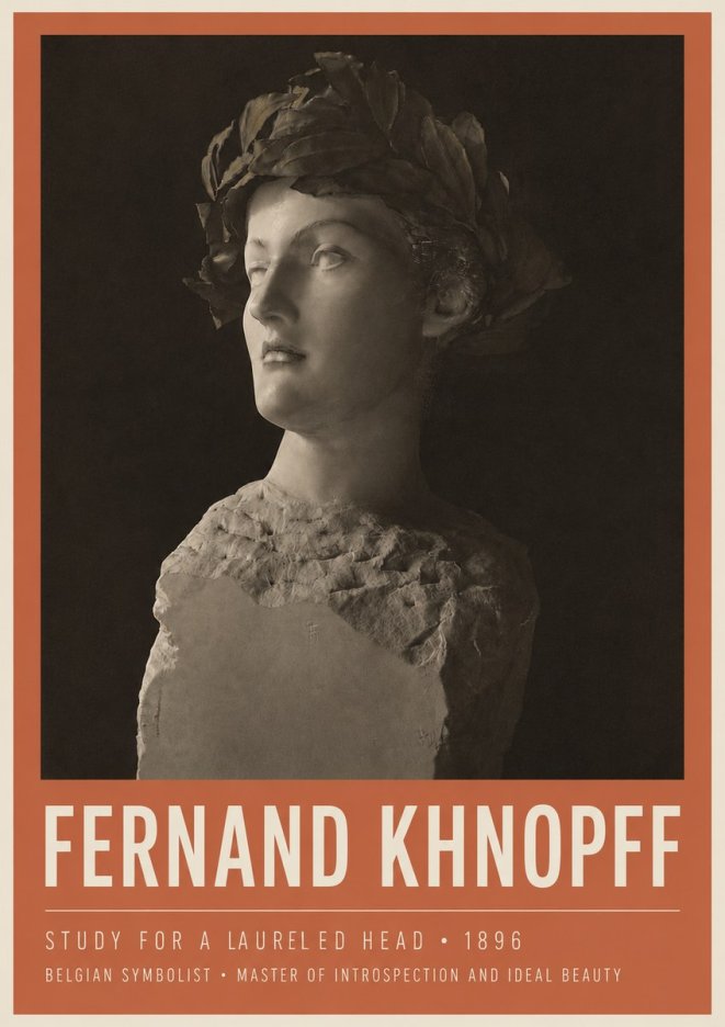 Fernand Khnopff Study for a Laurelled Head No3 - Juliste