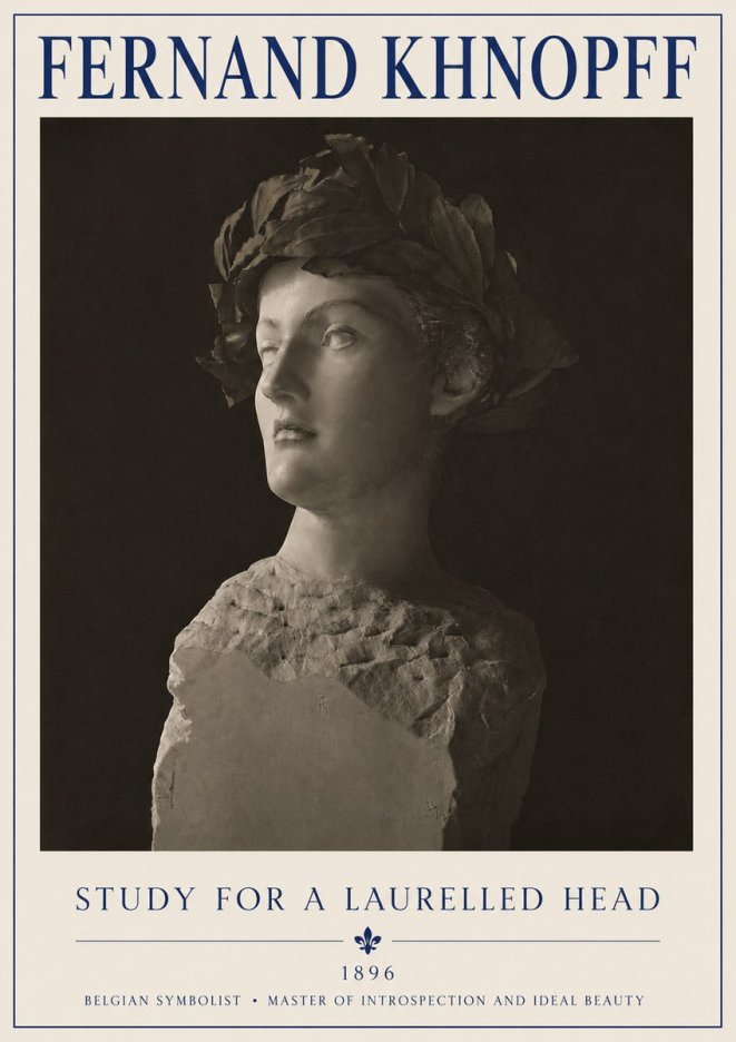 Fernand Khnopff Study for a Laurelled Head No4 - Juliste