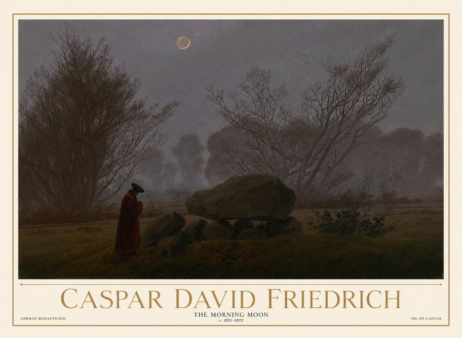 Caspar David Friedrich The Morning Moon No1 - Juliste