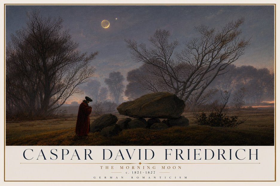 Caspar David Friedrich The Morning Moon No2 - Juliste