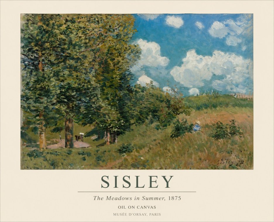 Sisley The Meadows in Summer, 1875 No1 - Juliste