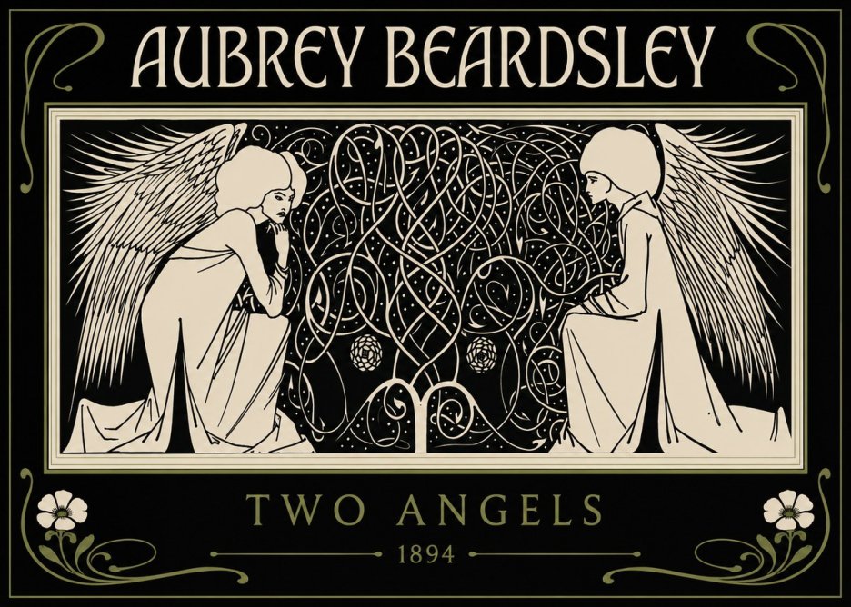 Aubrey Beardsley Two Angels No3 - Juliste