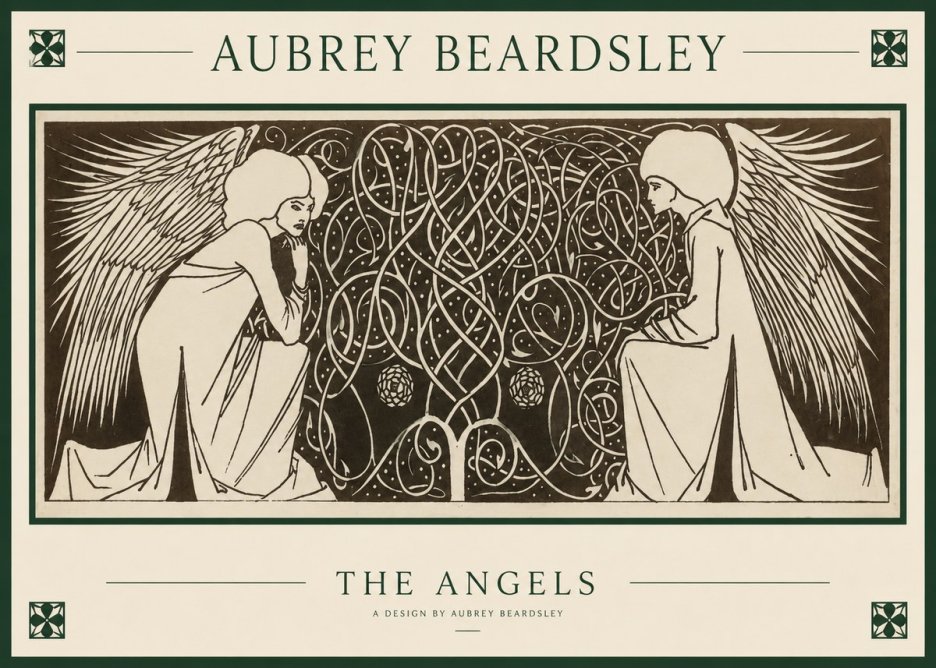 Aubrey Beardsley Two Angels No6 - Juliste