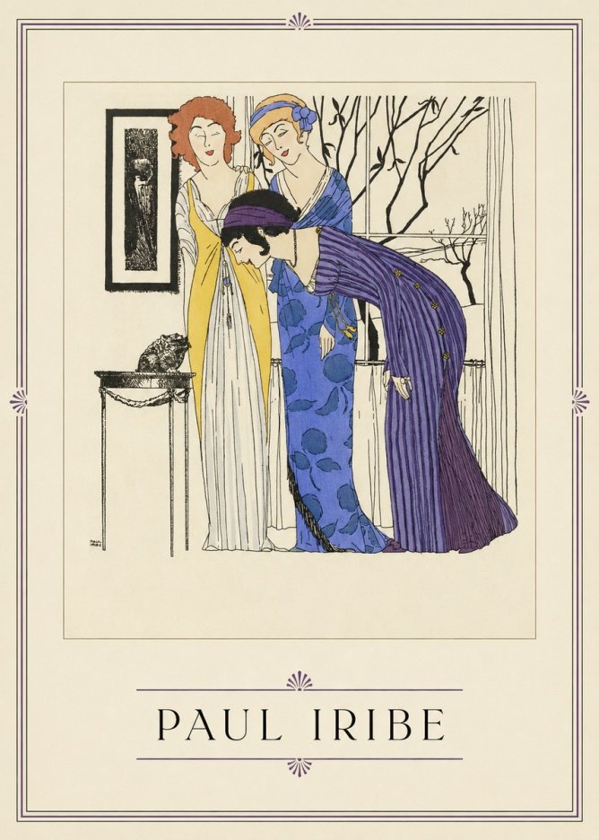 Paul Iribe Three Women and a Frog No1 - Juliste
