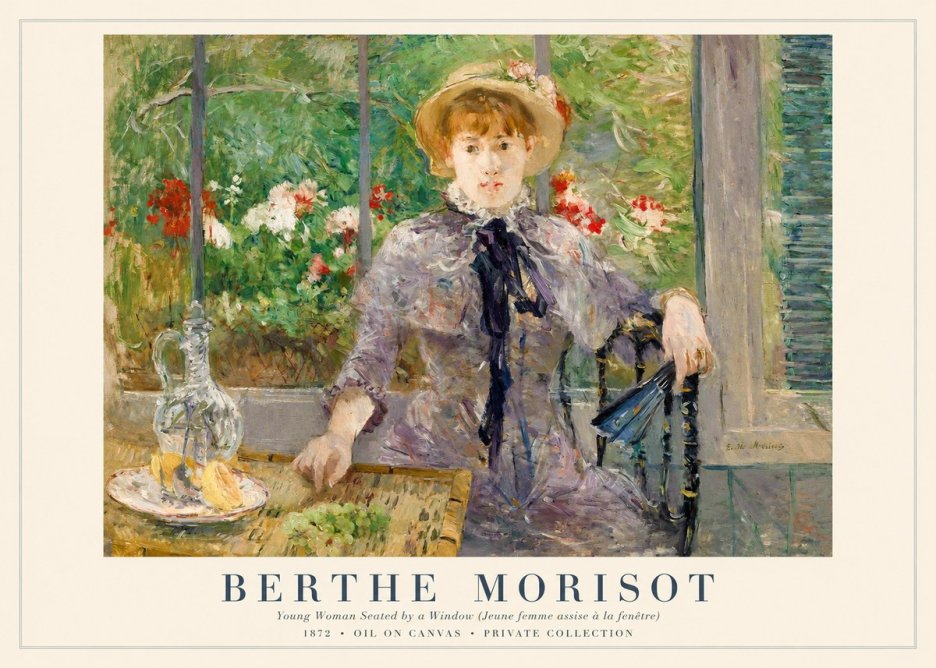 Berthe Morisot Young Woman Seated by a Window (Jeune Femme Assise À La Fenêtre) No1 - Juliste