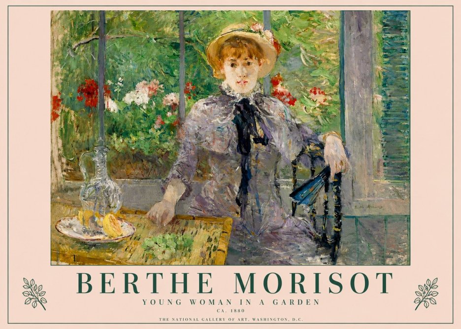 Berthe Morisot Young Woman Seated by a Window (Jeune Femme Assise À La Fenêtre) No4 - Juliste