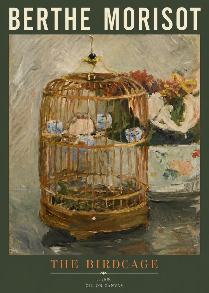 Berthe Morisot The Birdcage I No4 - Juliste