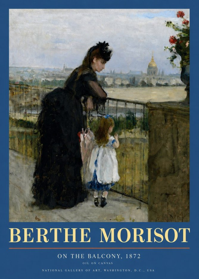 Berthe Morisot On the Balcony, 1872 No3 - Juliste
