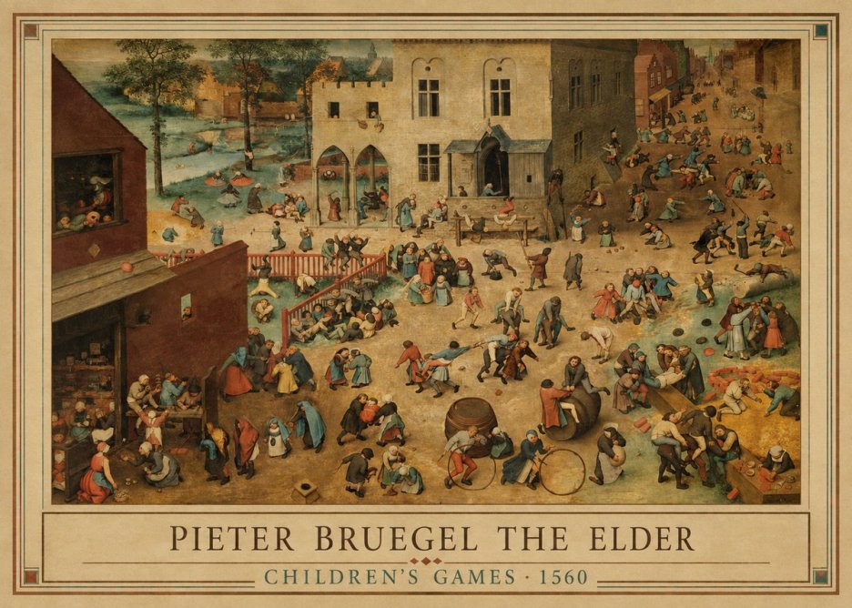 Pieter Bruegel Children's Games I No1 - Juliste