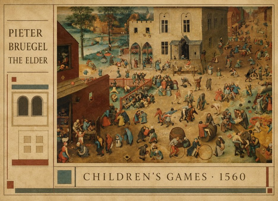 Pieter Bruegel Children's Games I No4 - Juliste