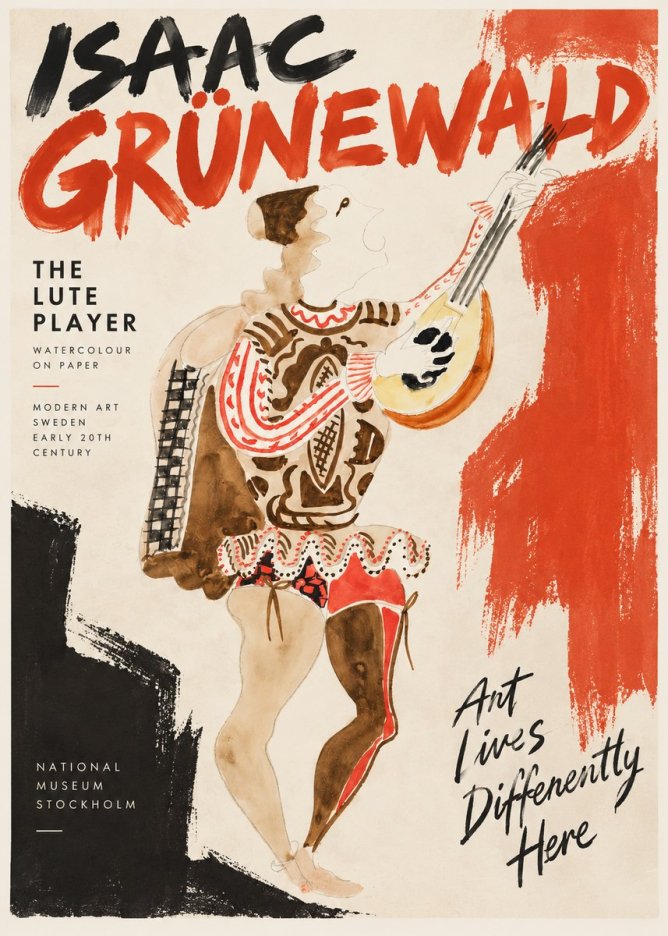 Isaac Grünewald The Lute Player No2 - Juliste