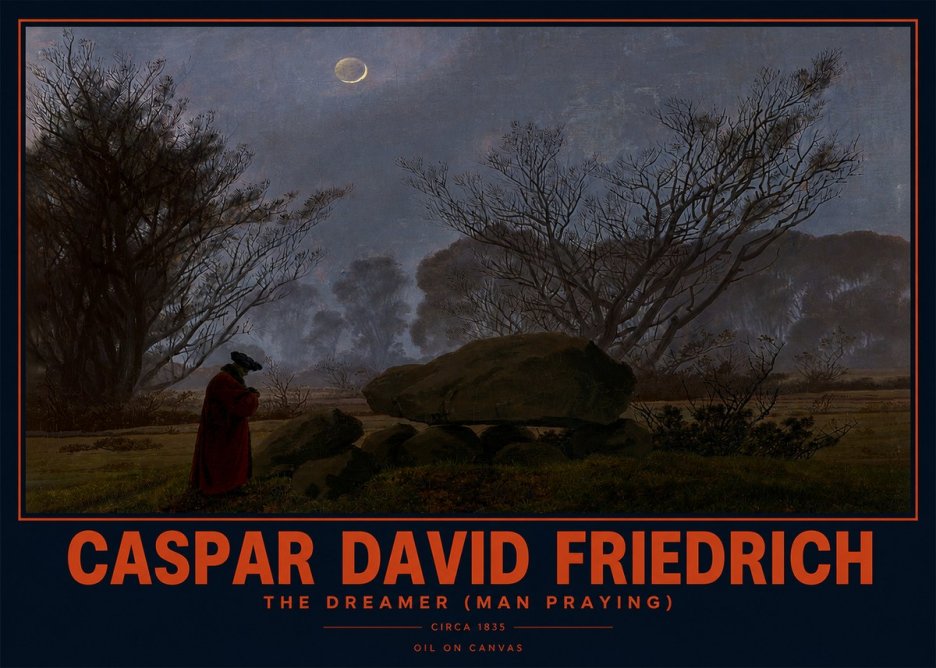 Caspar David Friedrich The Dreamer (Man Praying) No2 - Juliste