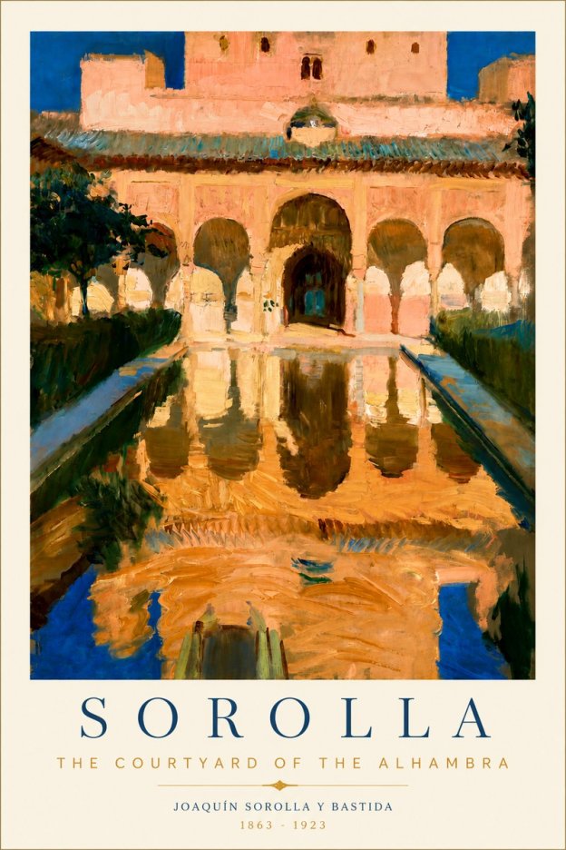 Sorolla The Courtyard of the Alhambra No5 - Juliste