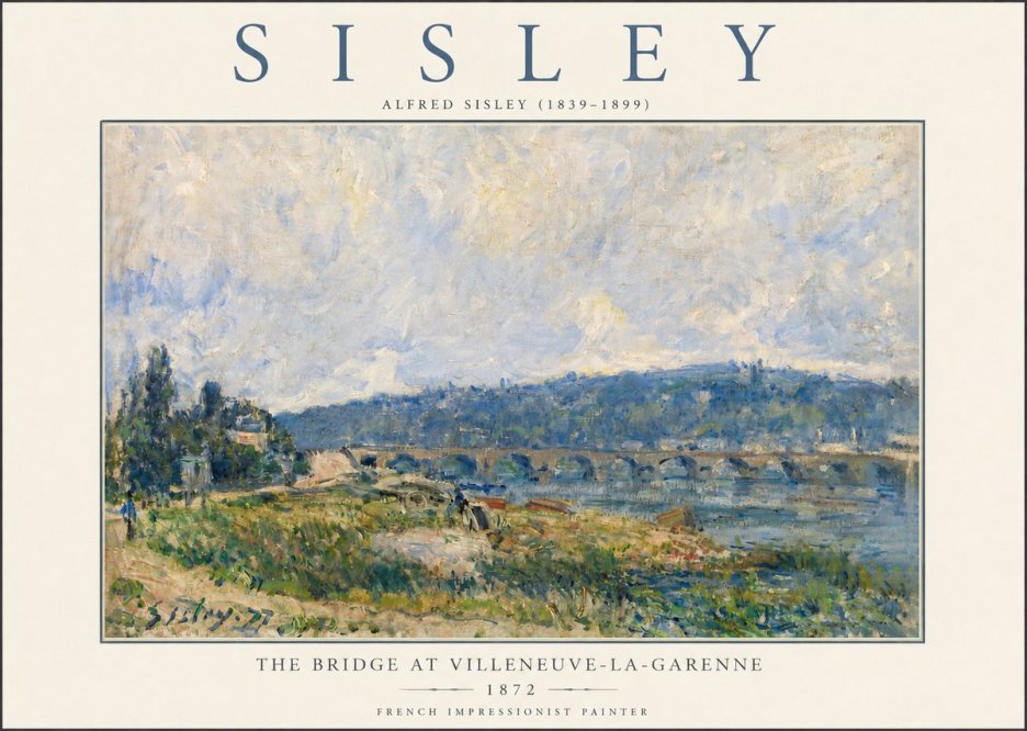 Sisley The Bridge at Villeneuve-la-garenne III No3 - Juliste