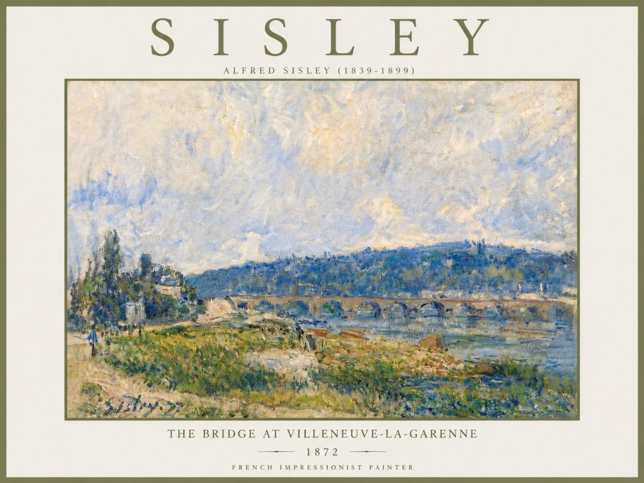 Sisley The Bridge at Villeneuve-la-garenne III No5 - Juliste