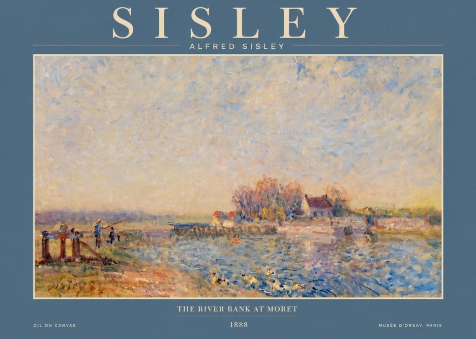 Sisley The River Bank at Moret No2 - Juliste