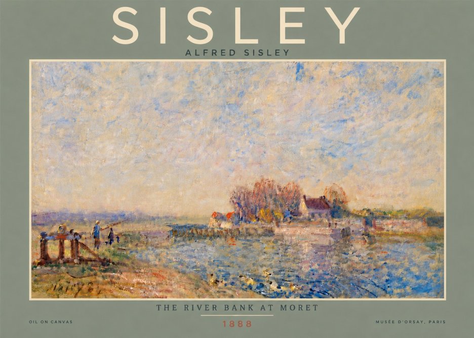 Sisley The River Bank at Moret No6 - Juliste