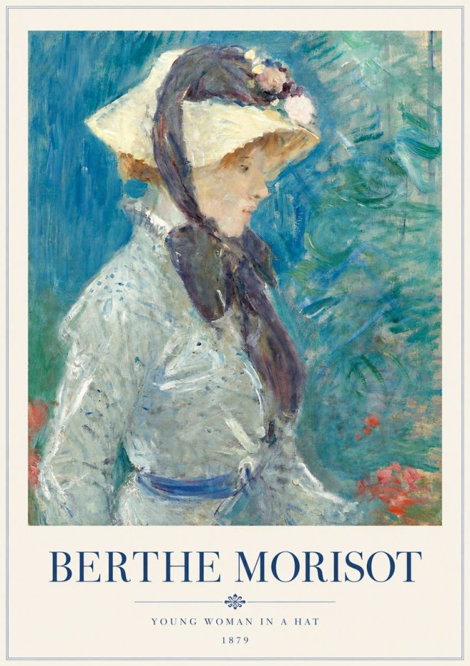 Berthe Morisot Young Woman in a Hat No3 - Juliste