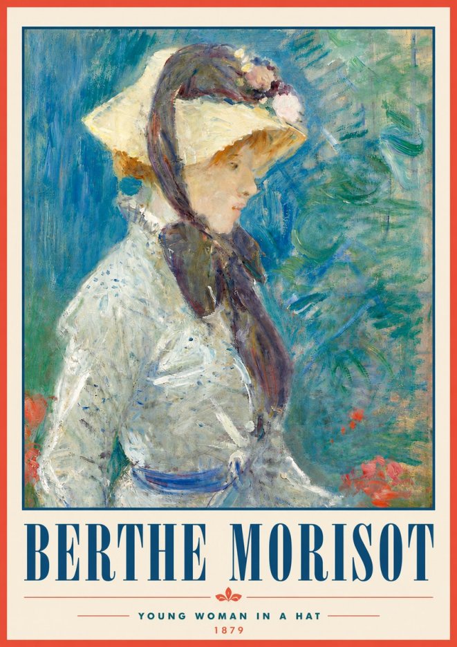 Berthe Morisot Young Woman in a Hat No5 - Juliste