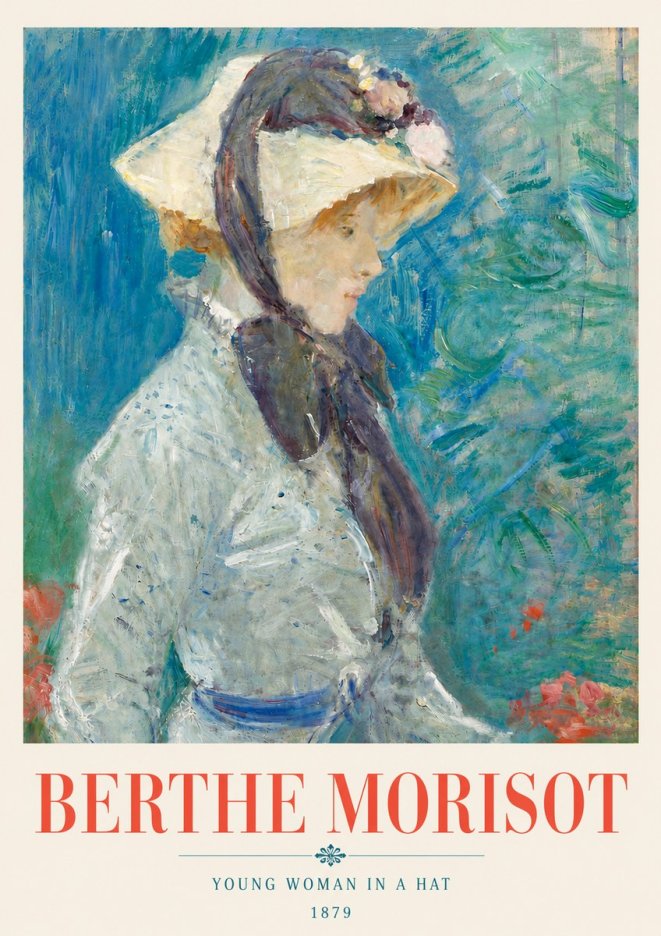 Berthe Morisot Young Woman in a Hat No6 - Juliste