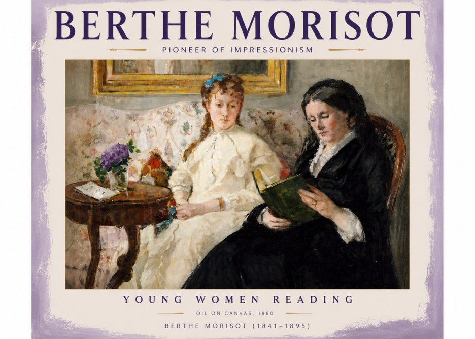 Berthe Morisot Young Women Reading No5 - Juliste