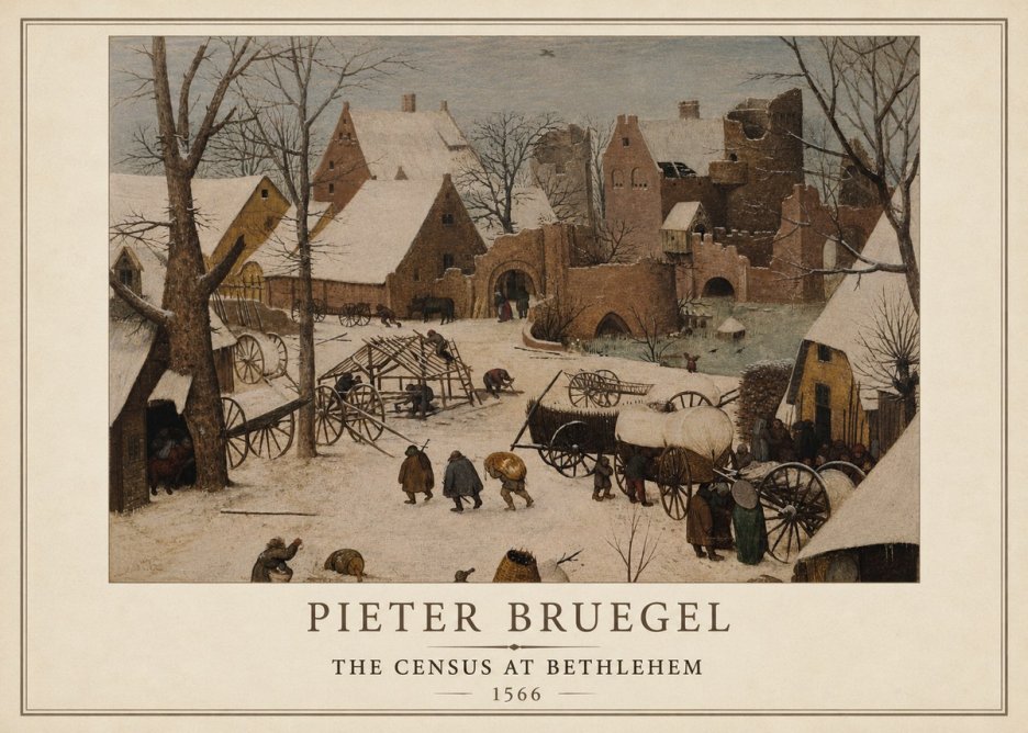 Pieter Bruegel The Census at Bethlehem I No1 - Juliste