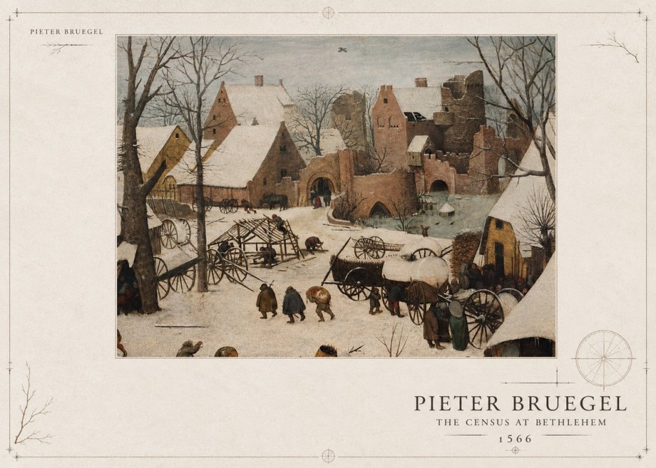 Pieter Bruegel The Census at Bethlehem I No3 - Juliste