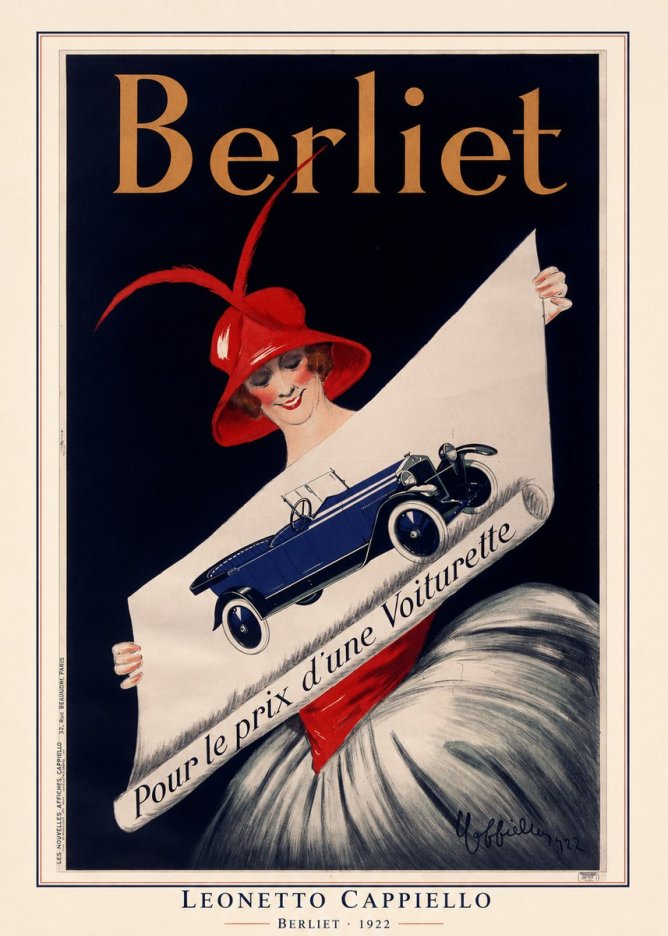 Leonetto Cappiello Berliet - Pour Le Prix D'une Voiturette No6 - Juliste