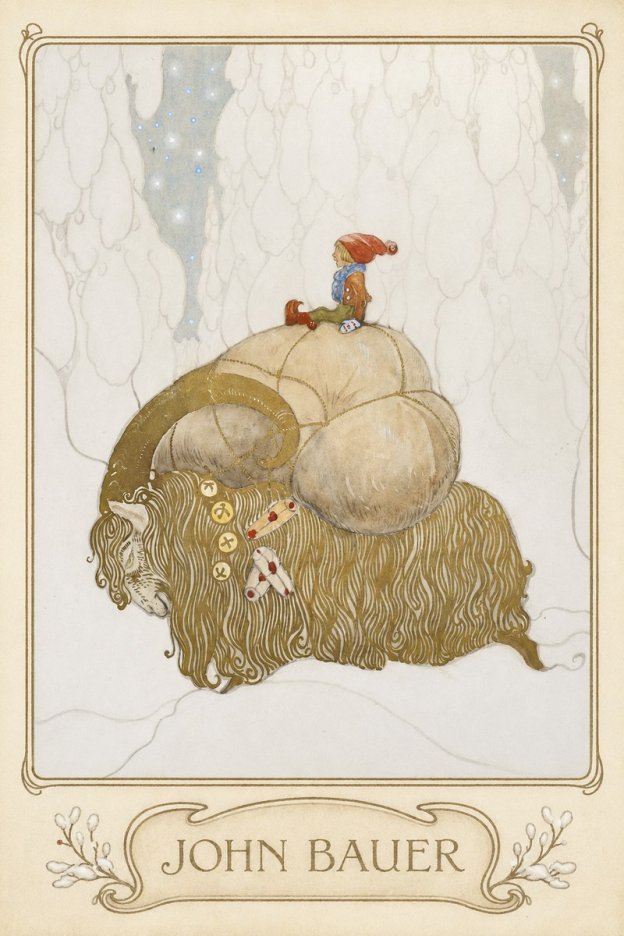 John Bauer The Boy and the Musk Ox No3 - Juliste