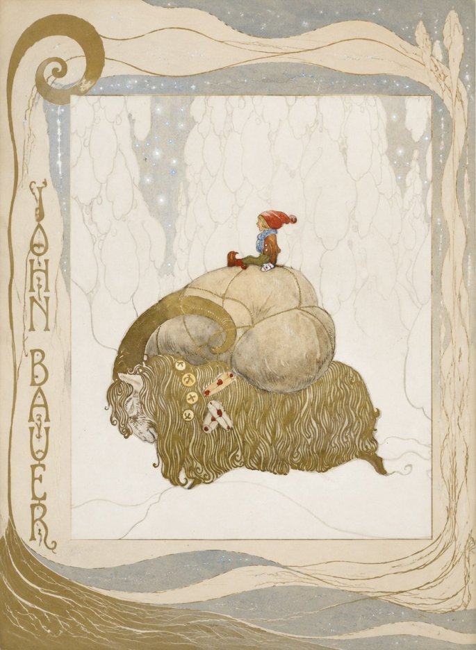 John Bauer The Boy and the Musk Ox No6 - Juliste