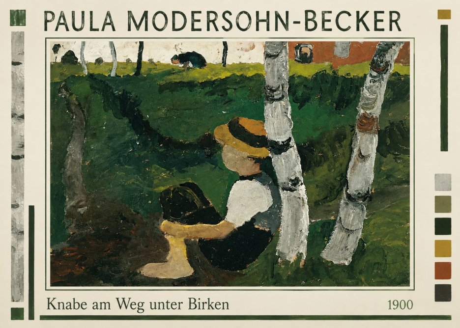 Paula Modersohn-Becker Knabe Am Weg Unter Birken No1 - Juliste
