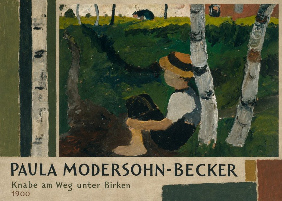 Paula Modersohn-Becker Knabe Am Weg Unter Birken No2 - Juliste