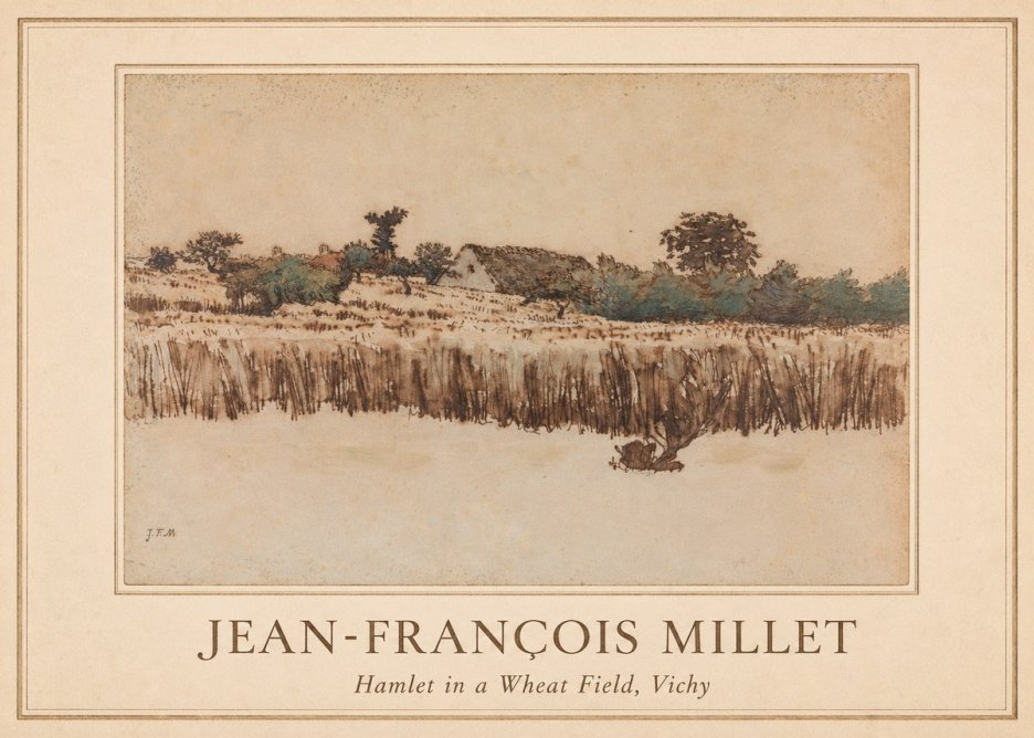 Jean-François Millet Hamlet in a Wheat Field, Vichy No1 - Juliste