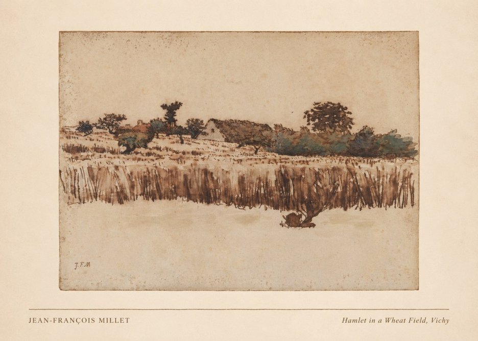 Jean-François Millet Hamlet in a Wheat Field, Vichy No3 - Juliste