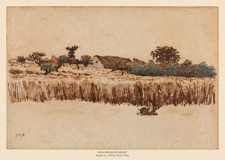Jean-François Millet Hamlet in a Wheat Field, Vichy No5 - Juliste