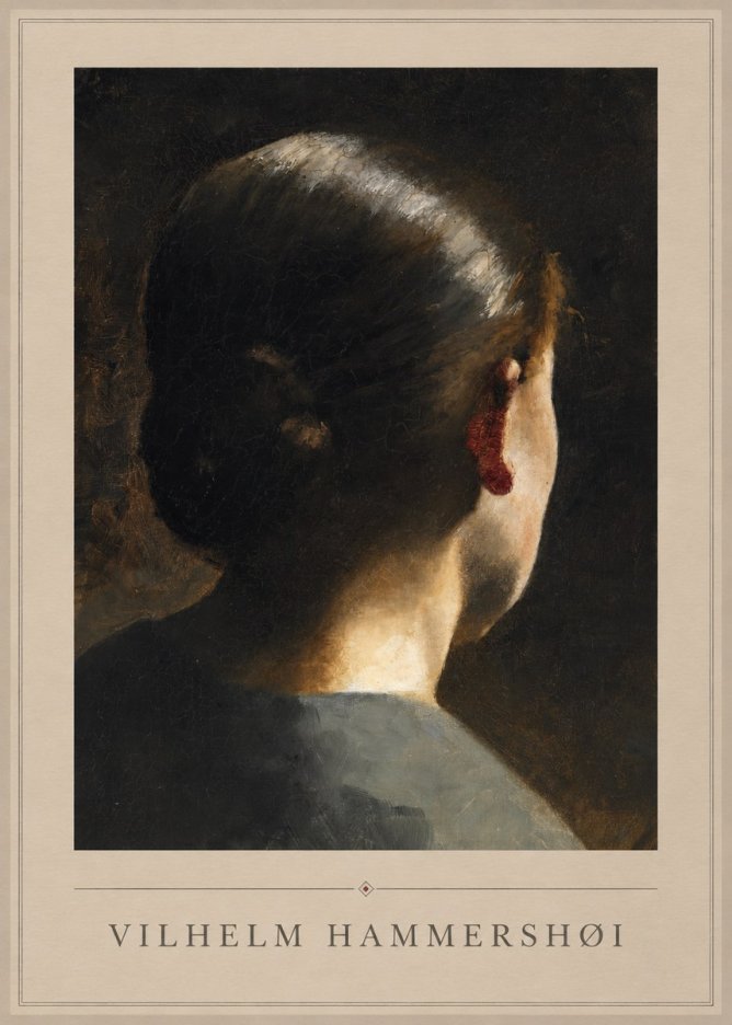 Vilhelm Hammershøi Woman from Behind No1 - Juliste