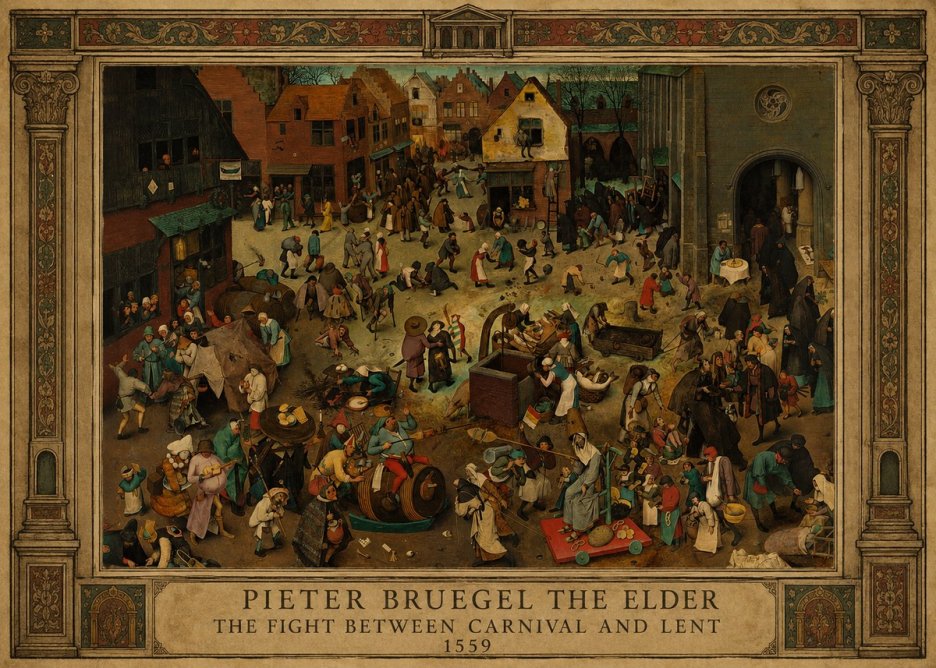 Pieter Bruegel The Fight Between Carnival and Lent II No1 - Juliste