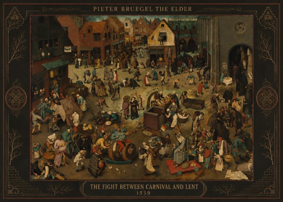 Pieter Bruegel The Fight Between Carnival and Lent II No4 - Juliste