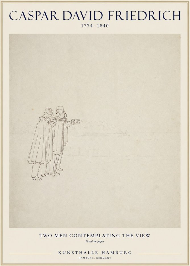 Caspar David Friedrich Two Men Contemplating the View No1 - Juliste
