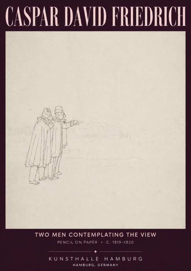 Caspar David Friedrich Two Men Contemplating the View No4 - Juliste