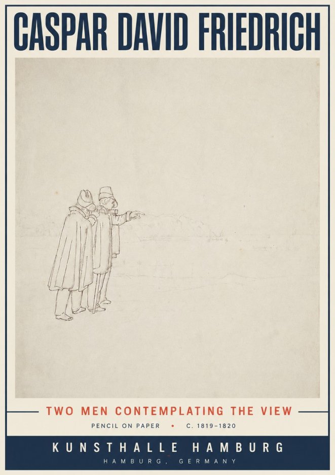 Caspar David Friedrich Two Men Contemplating the View No5 - Juliste