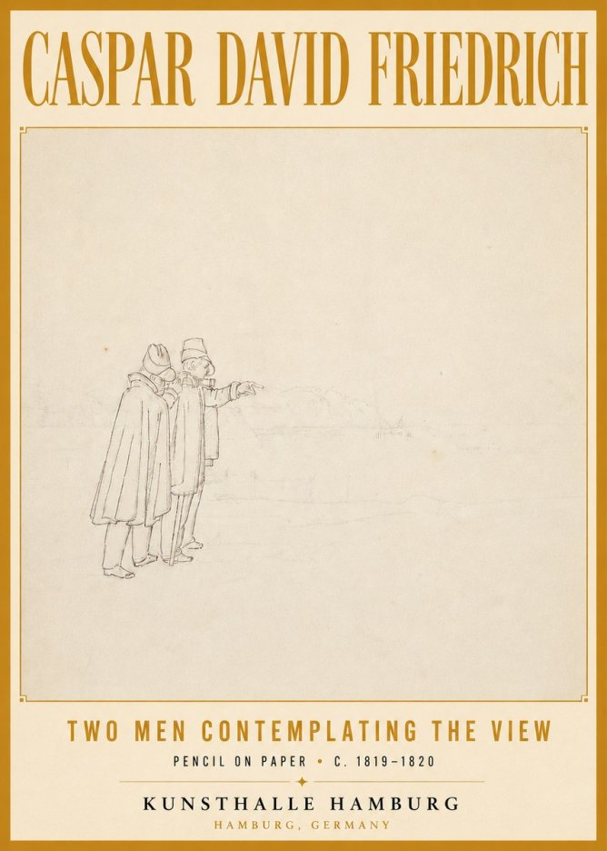 Caspar David Friedrich Two Men Contemplating the View No6 - Juliste