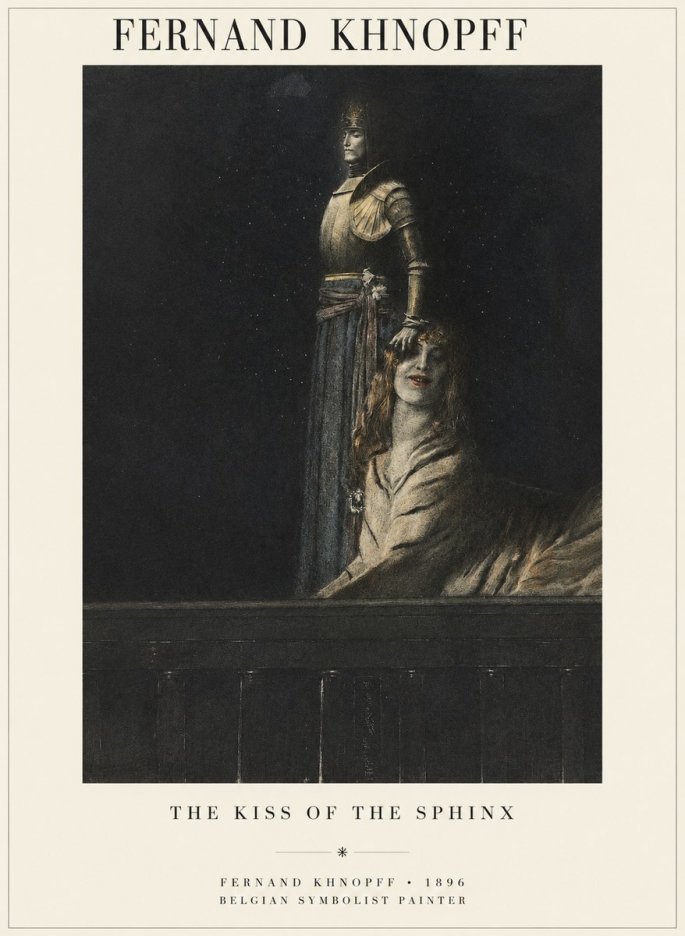 Fernand Khnopff The Kiss of the Sphinx No1 - Juliste